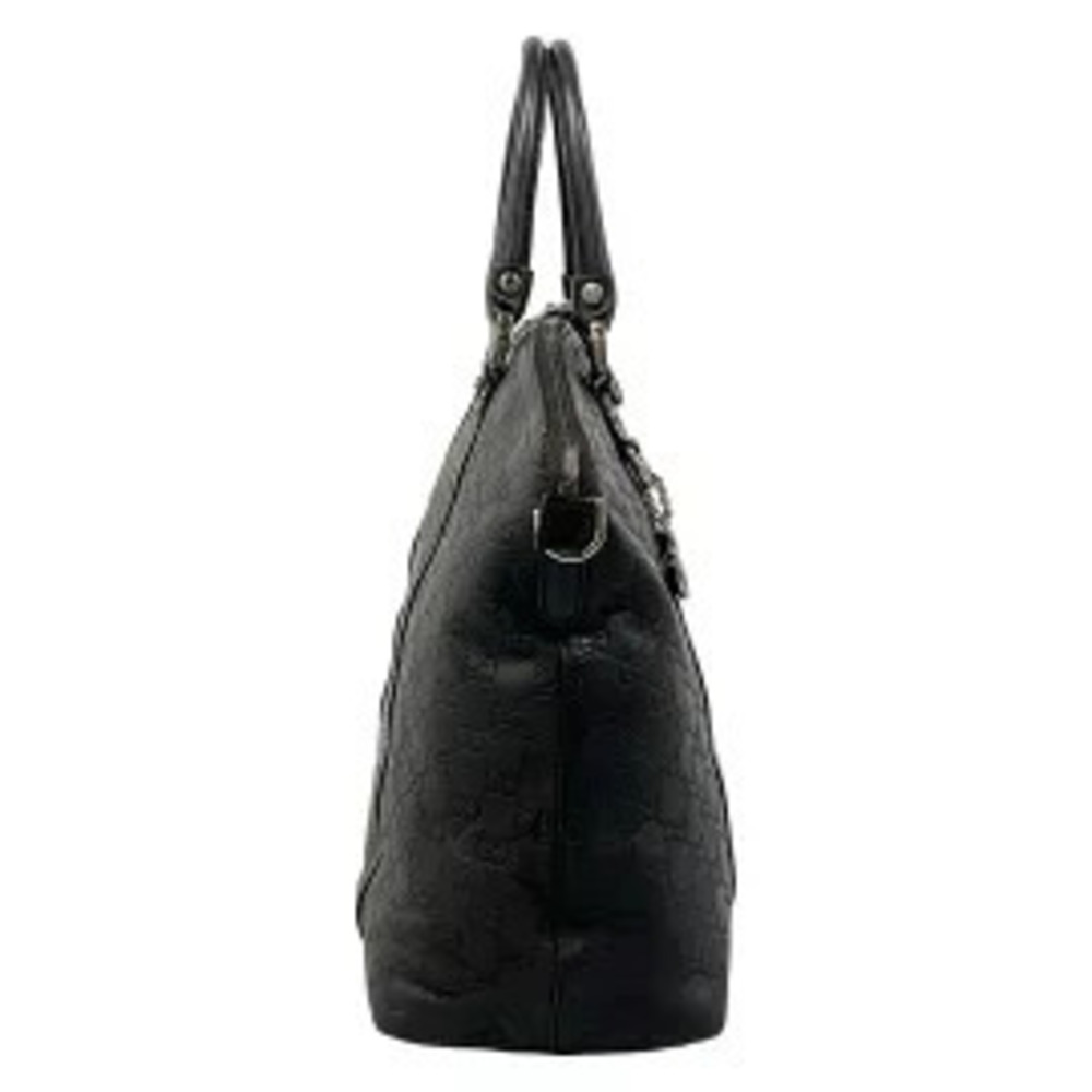 Gucci Interlocking G ssima Leather Brown Dark Handbag Brown